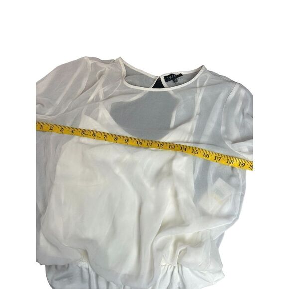 1 State Ladies Transparent Pearl white Bodysuit blouse size M NWT - Picture 10 of 15